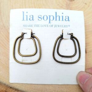 Brand New Lia Sophia Copper Color Earrings